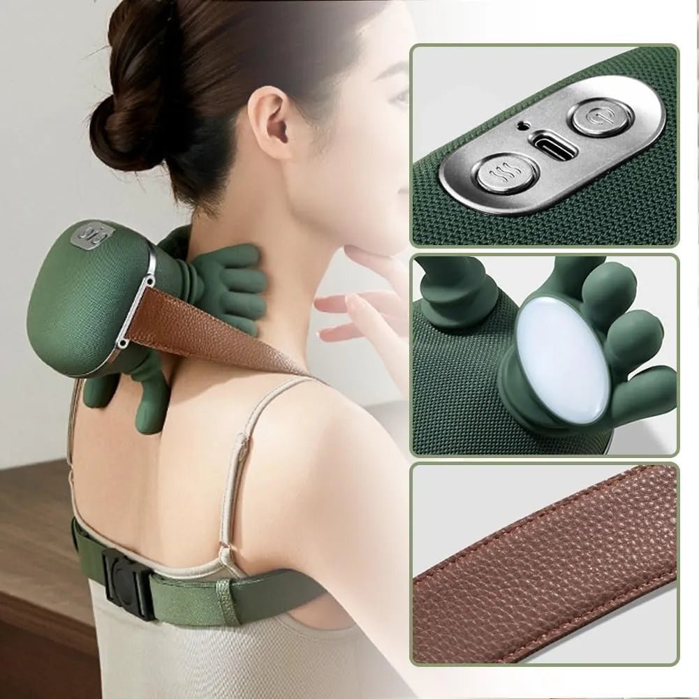 Kablosuz Shiatsu Boyun Omuz Masajı Simüle İnsan El Isıtmalı Alet - MAKKA