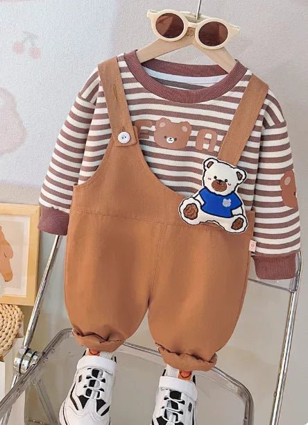 Kahverengi Çocuk Tulum ve Sweat Takımı 1 - 5 Yaş Konforlu - MAKKA