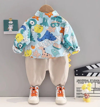 Kapüşonlu Sarı Gömlekli Çocuk Takım 1 - 5 Yaş Rahat Esnek - MAKKA