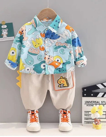 Kapüşonlu Sarı Gömlekli Çocuk Takım 1 - 5 Yaş Rahat Esnek - MAKKA