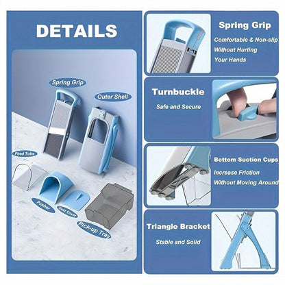 Katlanabilir Ayarlı Bıçaklı Çok Fonksiyonlu Sebze Meyve Dilimleyici Set - MAKKA