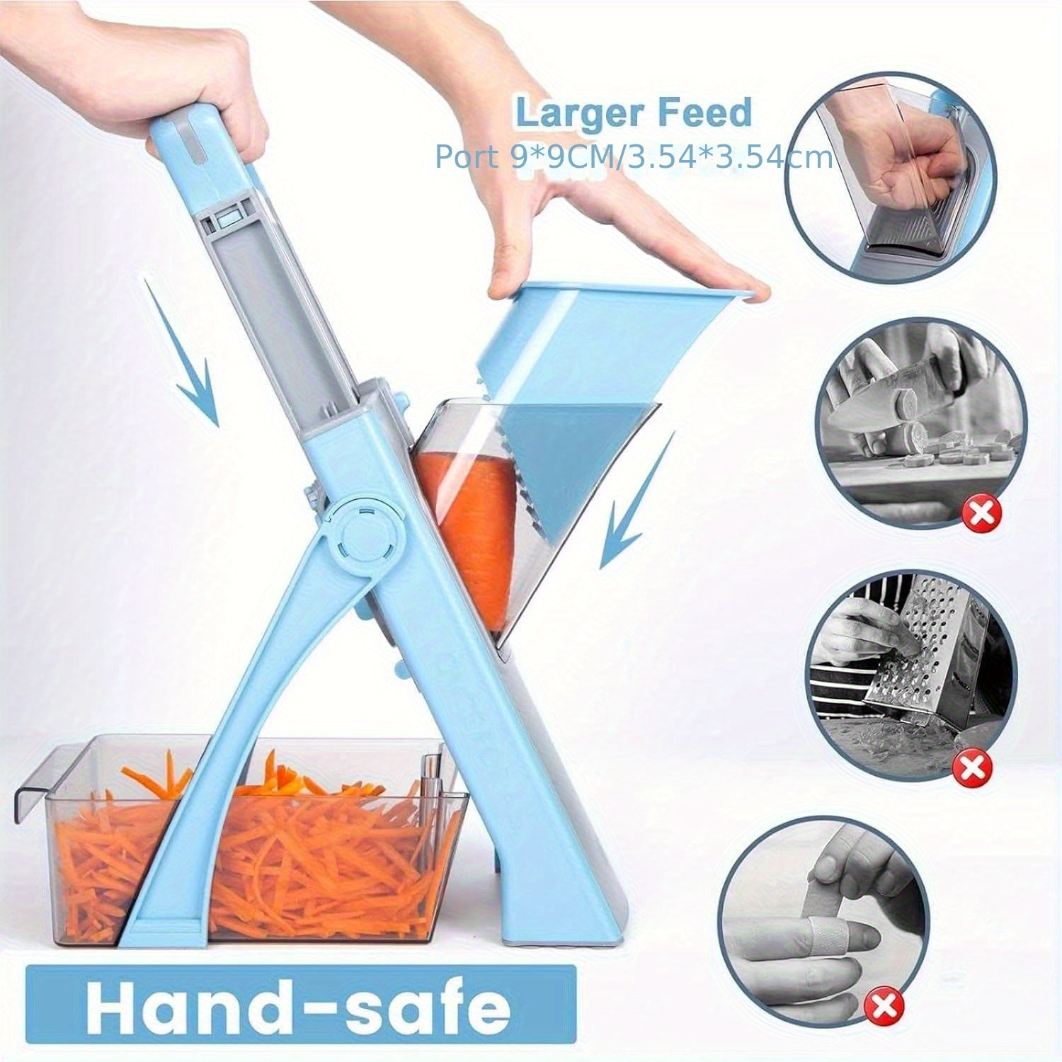 Katlanabilir Ayarlı Bıçaklı Çok Fonksiyonlu Sebze Meyve Dilimleyici Set - MAKKA