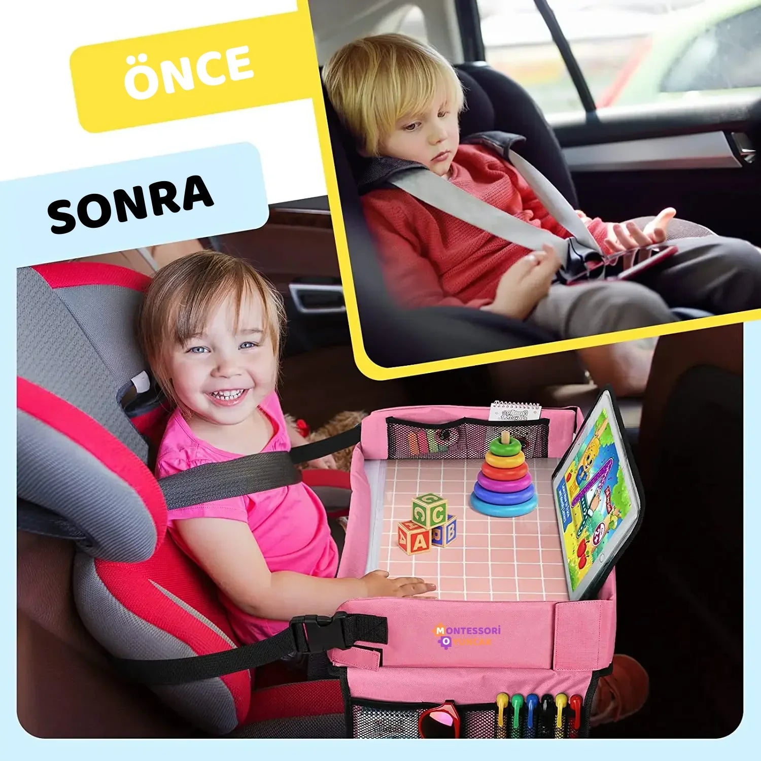 Katlanabilir Taşınabilir Oyun Masası Çocuk Aktiviteleri Öğrenme Montessori - MAKKA