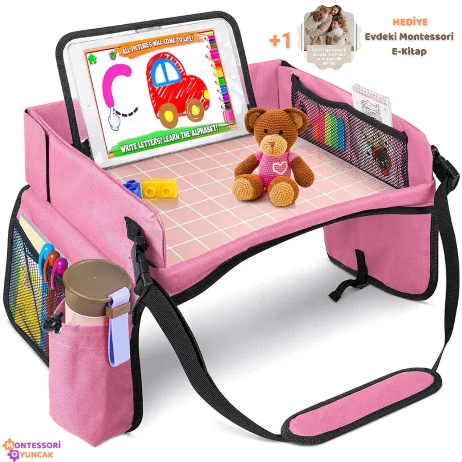 Katlanabilir Taşınabilir Oyun Masası Çocuk Aktiviteleri Öğrenme Montessori - MAKKA