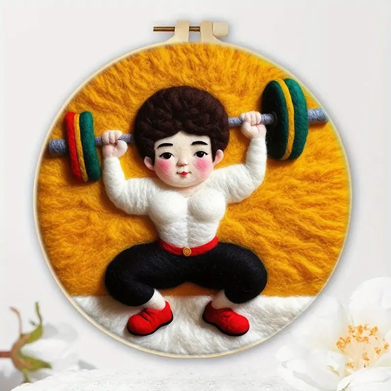 Keçeleme İğne Seti 20cm Yuvarlak Kasnak Köpük Pedli Renkli Polar - MAKKA