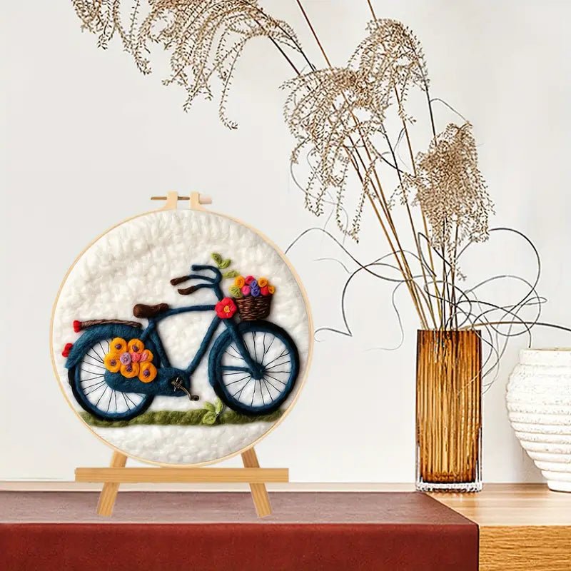 Keçeleme İğne Seti 20cm Yuvarlak Kasnak Köpük Pedli Renkli Polar - MAKKA