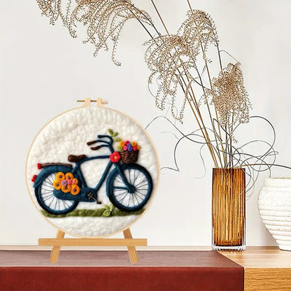 Keçeleme İğne Seti 20cm Yuvarlak Kasnak Köpük Pedli Renkli Polar - MAKKA