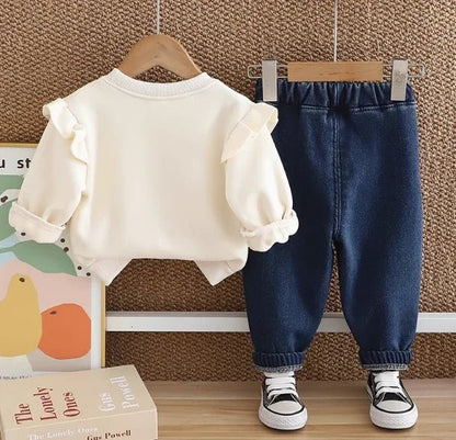 Kirli Beyaz Takım %100 Pamuklu Düğmeli Üst - MAKKA