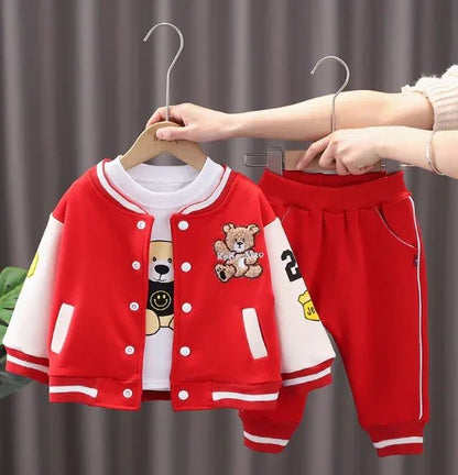 Kırmızı 3 Parça Bebek ve Çocuk Beyzbol Takım Seti - MAKKA