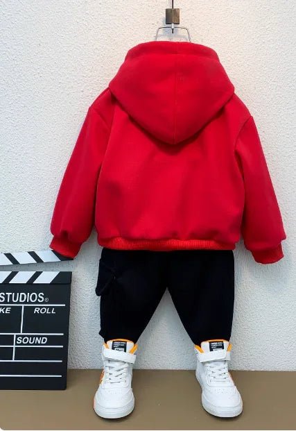 Kırmızı Kapüşonlu Sweet ve Siyah Pantolon Çocuk Takım 2 - 8 Yaş - MAKKA