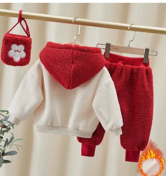 Kırmızı Kız Çocuk Takım Çantalı Rahat Pamuklu 1 - 6 Yaş - MAKKA