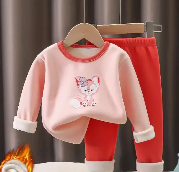 Kırmızı - Pembe Yumuşak Pamuklu Kız Çocuk Takım 1 - 7 Yaş - MAKKA