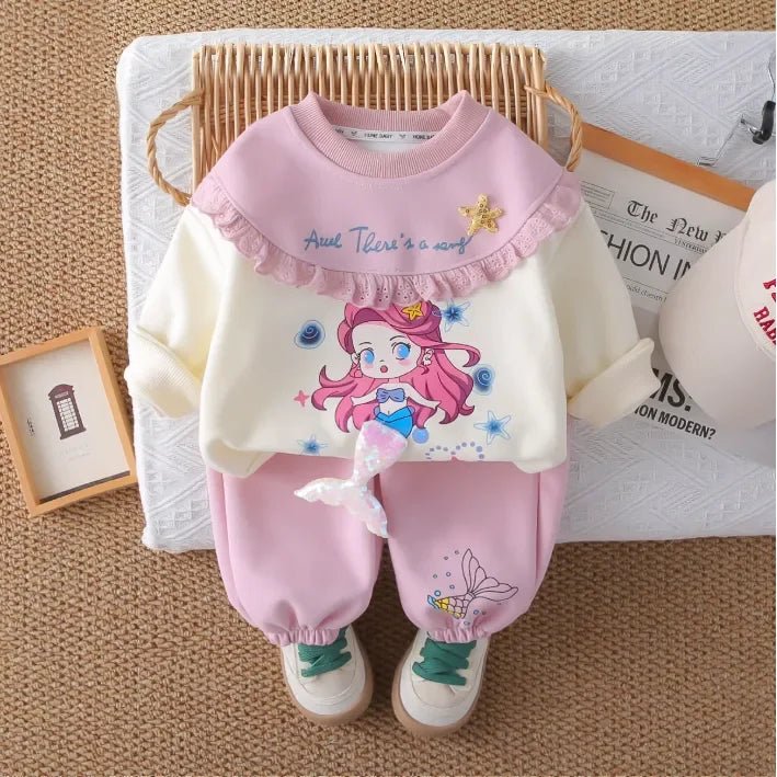 Kız Çocuk Denizkızı Fırfırlı 2 Parça Günlük Takım 1 - 5 Yaş - MAKKA