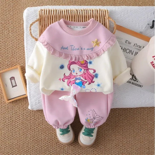 Kız Çocuk Denizkızı Fırfırlı 2 Parça Günlük Takım 1 - 5 Yaş - MAKKA