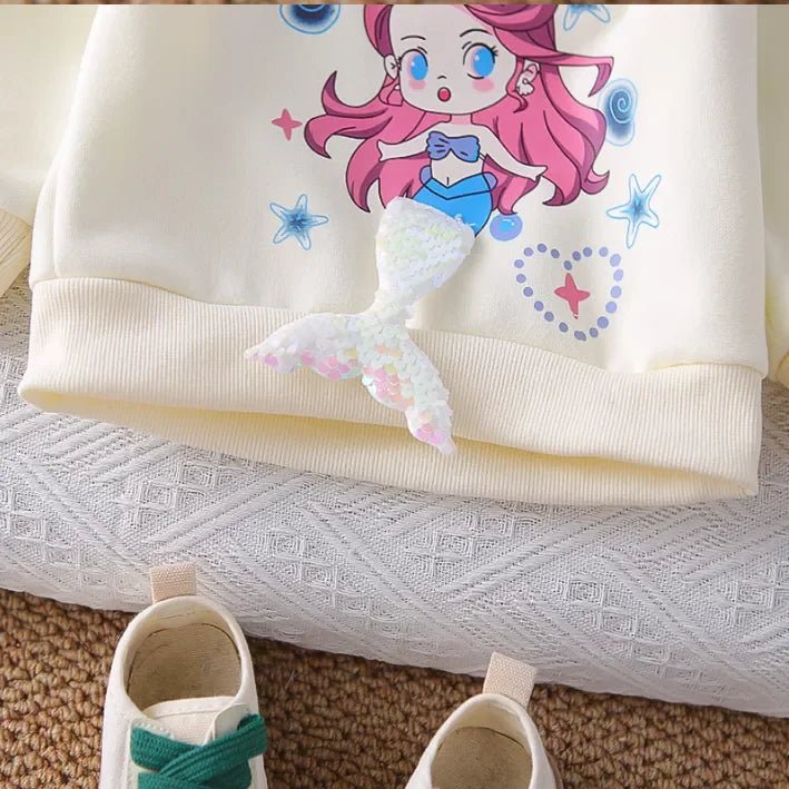 Kız Çocuk Denizkızı Fırfırlı 2 Parça Günlük Takım 1 - 5 Yaş - MAKKA