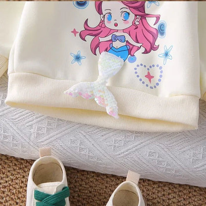 Kız Çocuk Denizkızı Fırfırlı 2 Parça Günlük Takım 1 - 5 Yaş - MAKKA