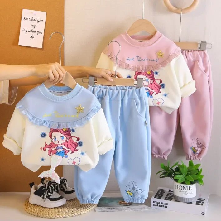 Kız Çocuk Denizkızı Fırfırlı 2 Parça Günlük Takım 1 - 5 Yaş - MAKKA