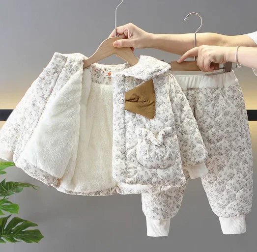 Kız Çocuk Şişme Mont ve Bej Pantolon Takımı 1 - 5 Yaş - MAKKA