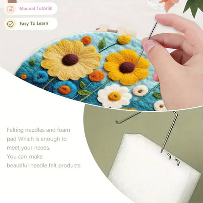 Köpek Desenli Yün Keçe Başlangıç Kiti İğne Felting Seti - MAKKA