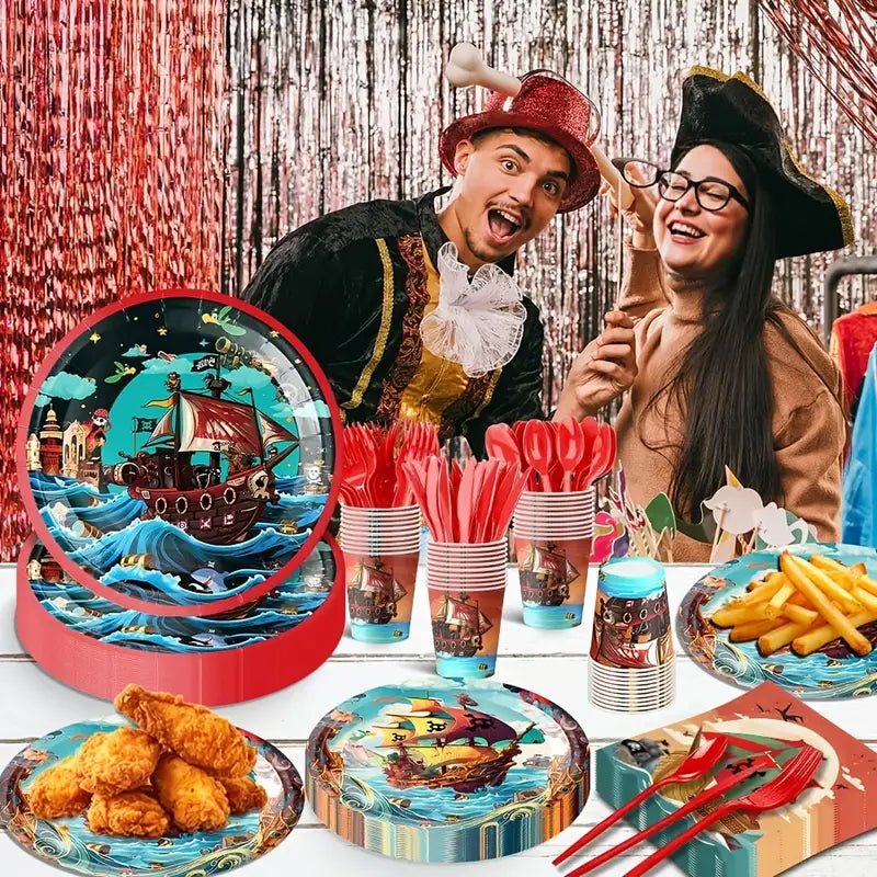 Korsan Temalı 80 Parça 20 Kişilik Parti Servis Seti - MAKKA