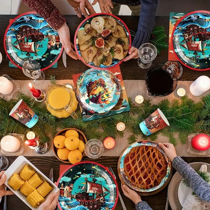 Korsan Temalı 80 Parça 20 Kişilik Parti Servis Seti - MAKKA