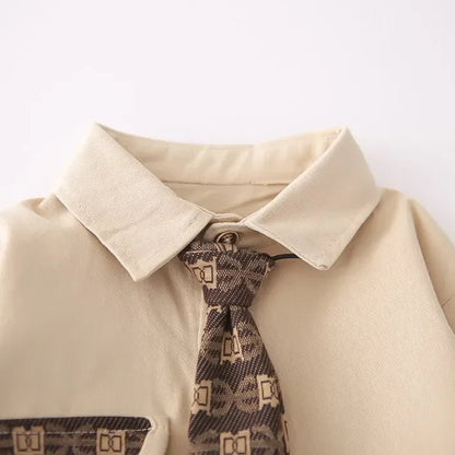 Kravatlı Erkek Çocuk 3 Parça Takım Şık Rahat Özel Gün - MAKKA