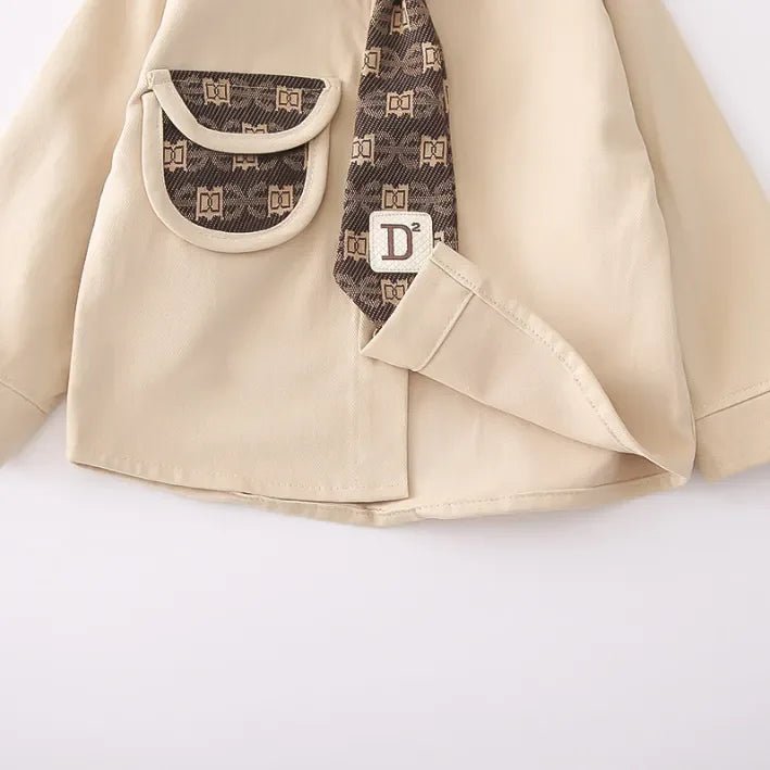 Kravatlı Erkek Çocuk 3 Parça Takım Şık Rahat Özel Gün - MAKKA