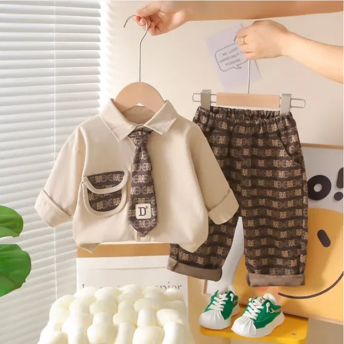 Kravatlı Erkek Çocuk 3 Parça Takım Şık Rahat Özel Gün - MAKKA