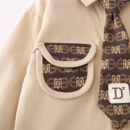 Kravatlı Erkek Çocuk 3 Parça Takım Şık Rahat Özel Gün - MAKKA