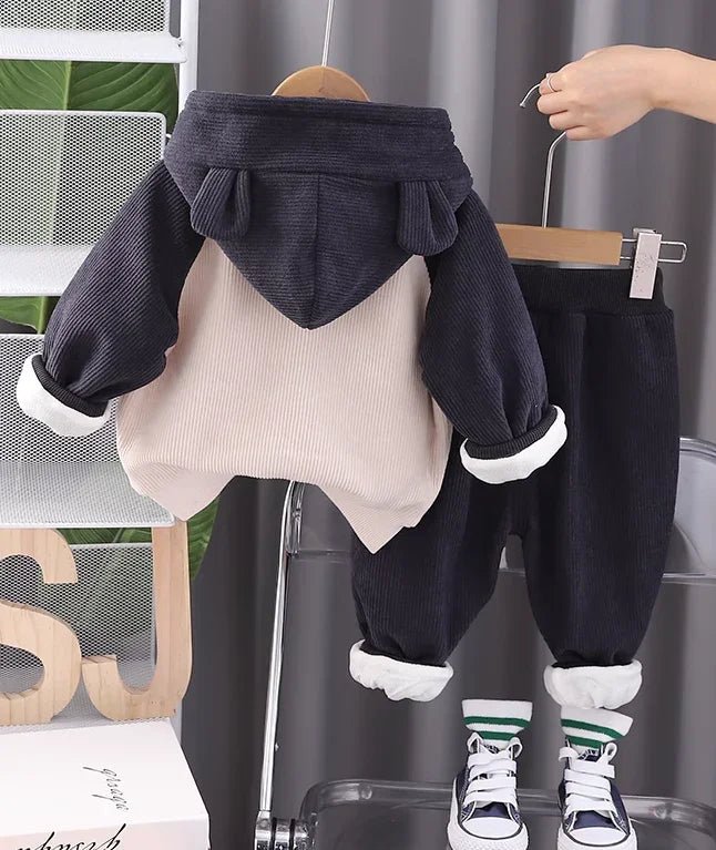 Lacivert Kadife Çocuk Takımı — Yumuşak, Rahat ve Şık 1 - 5 Yaş - MAKKA