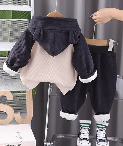 Lacivert Kadife Çocuk Takımı — Yumuşak, Rahat ve Şık 1 - 5 Yaş - MAKKA