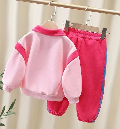 Lacos Yakalı Kız Çocuk Takımı Pamuklu Konforlu Pembe 2–7 Yaş - MAKKA