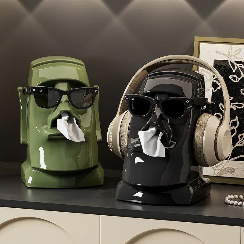 Masaüstü Gözlük ve Kulaklık Organizeri Çok Bölmeli Peçete Kutusu - MAKKA