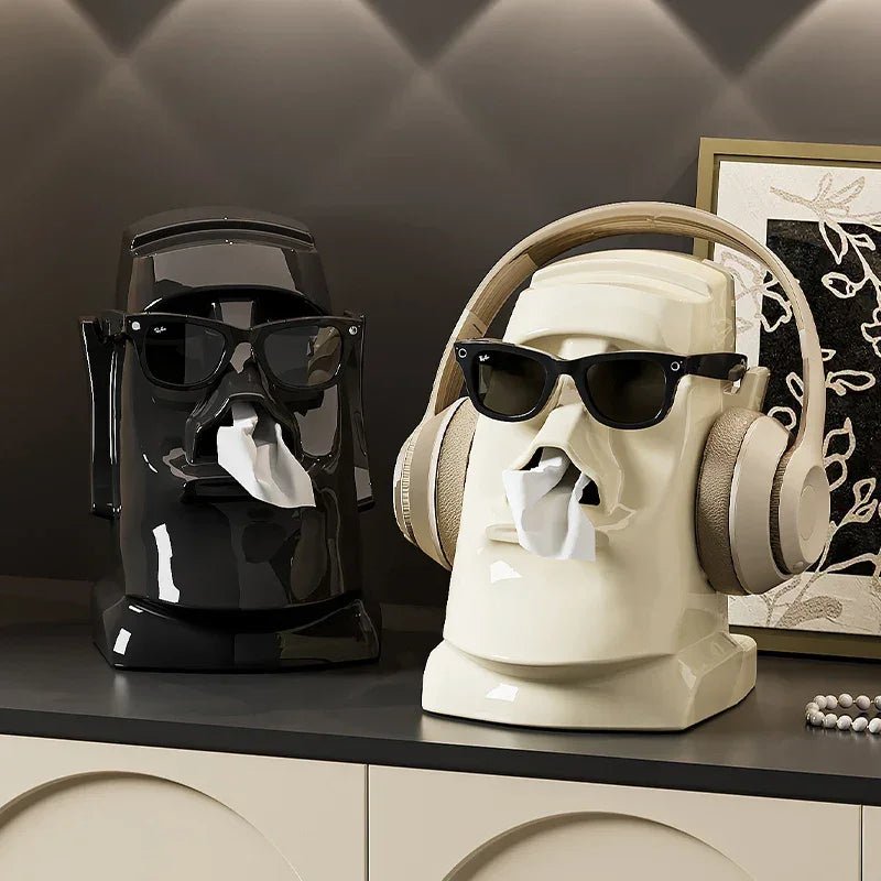 Masaüstü Gözlük ve Kulaklık Organizeri Çok Bölmeli Peçete Kutusu - MAKKA