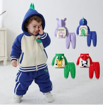 Mavi Dinazor Desenli Pamuklu Çocuk Takım - Rahat Nefes Alan - MAKKA