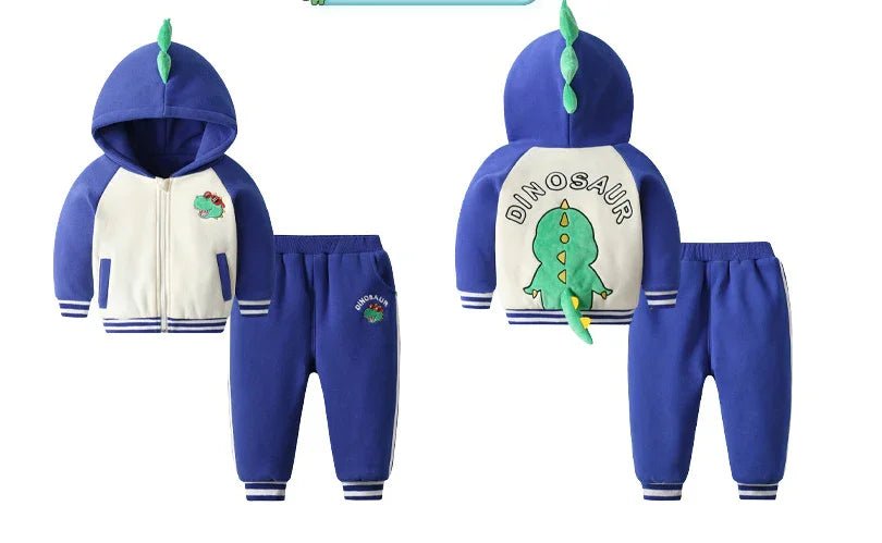 Mavi Dinazor Desenli Pamuklu Çocuk Takım - Rahat Nefes Alan - MAKKA