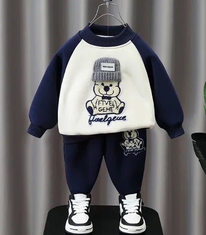 Mavi Pamuklu Erkek Çocuk Takım - Rahat Günlük 2 - 8 Yaş - MAKKA