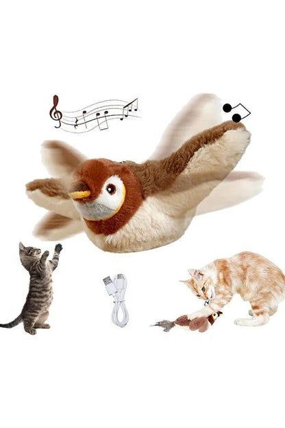 Miko Şarjlı Hareket Sensörlü Kuş Sesli Peluş Kedi Oyuncağı - MAKKA