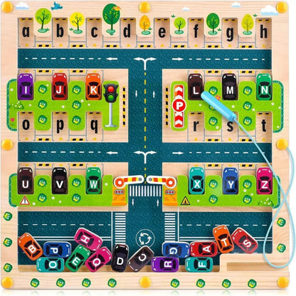 Montessori Ahşap Alfabe Park Labirenti - İnce Motor ve Harf Eğitimi - MAKKA