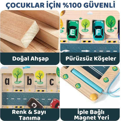Montessori Ahşap Alfabe Park Labirenti - İnce Motor ve Harf Eğitimi - MAKKA