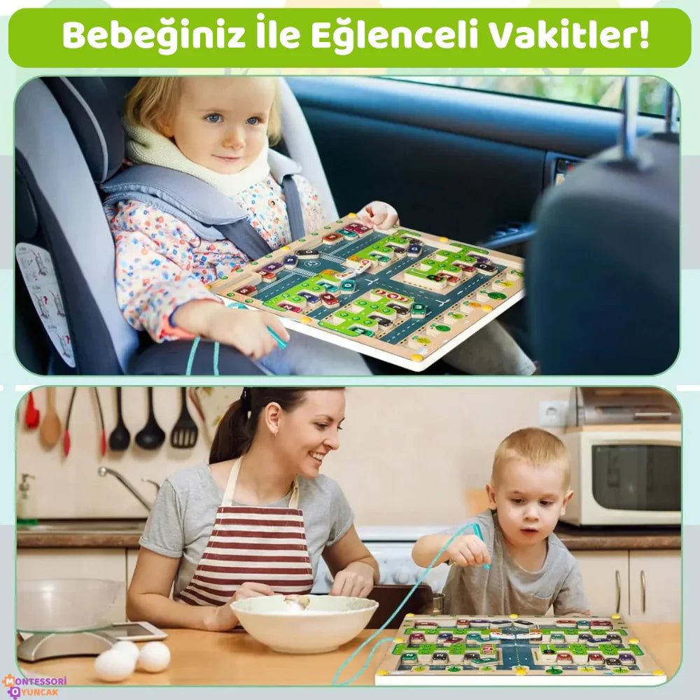 Montessori Ahşap Alfabe Park Labirenti - İnce Motor ve Harf Eğitimi - MAKKA