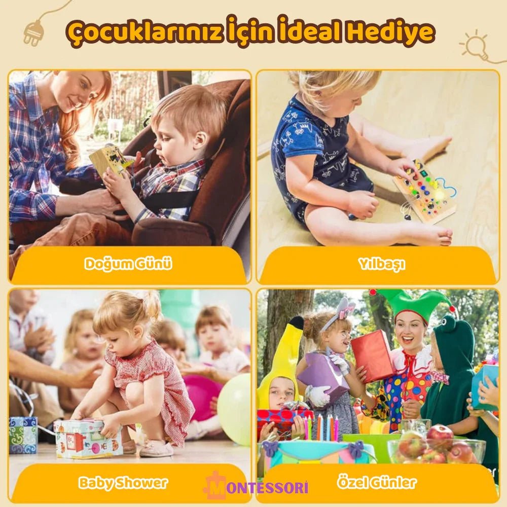 Montessori Ahşap Anahtar Panosu Kilitli Duyu Tahtası Eğitici Oyuncak - MAKKA