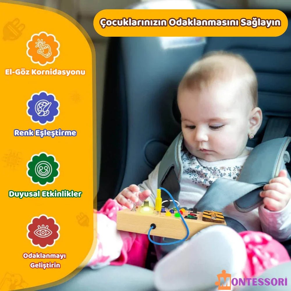 Montessori Ahşap Anahtar Panosu Kilitli Duyu Tahtası Eğitici Oyuncak - MAKKA