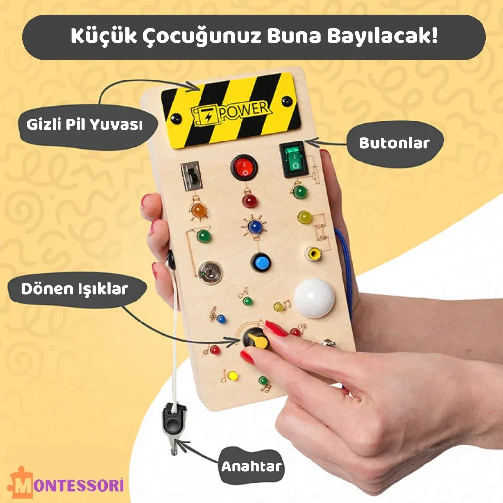 Montessori Ahşap Anahtar Panosu Kilitli Duyu Tahtası Eğitici Oyuncak - MAKKA
