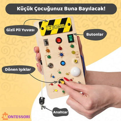 Montessori Ahşap Anahtar Panosu Kilitli Duyu Tahtası Eğitici Oyuncak - MAKKA