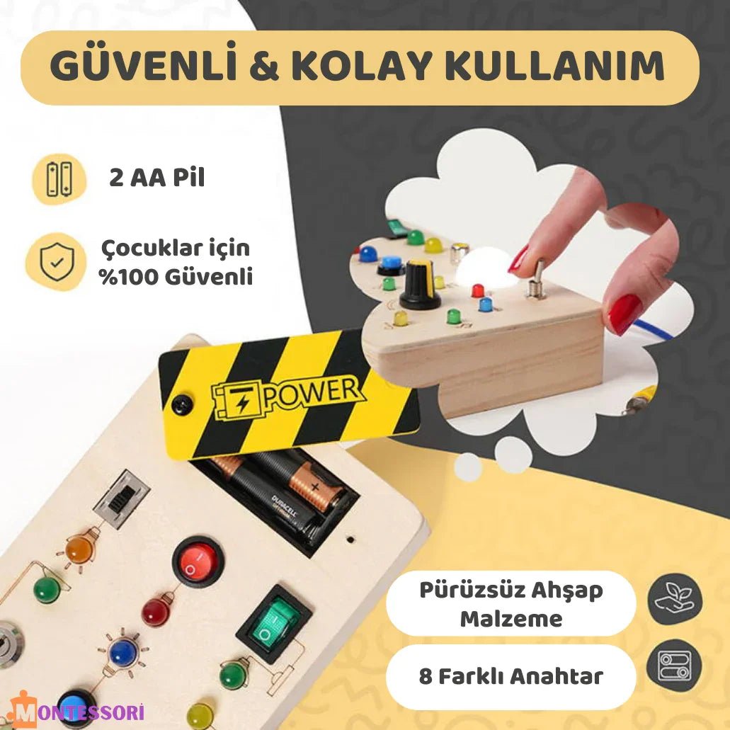 Montessori Ahşap Anahtar Panosu Kilitli Duyu Tahtası Eğitici Oyuncak - MAKKA