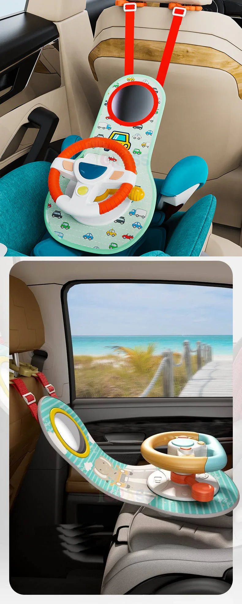 Montessori Ahşap Araba Koltuğu Oyuncağı - Eğitici Duyusal Motor Becerileri - MAKKA