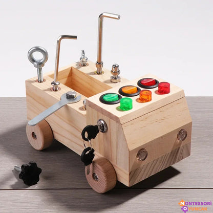 Montessori Ahşap Araba Tamir Seti Eğitici Rol Yapma Oyuncağı - MAKKA