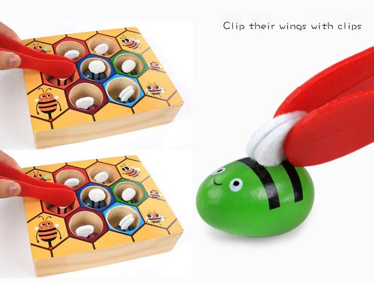 Montessori Ahşap Arı Kutusu Çocuklar İçin Eğitici Bulmaca Oyuncak - MAKKA