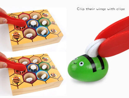 Montessori Ahşap Arı Kutusu Çocuklar İçin Eğitici Bulmaca Oyuncak - MAKKA